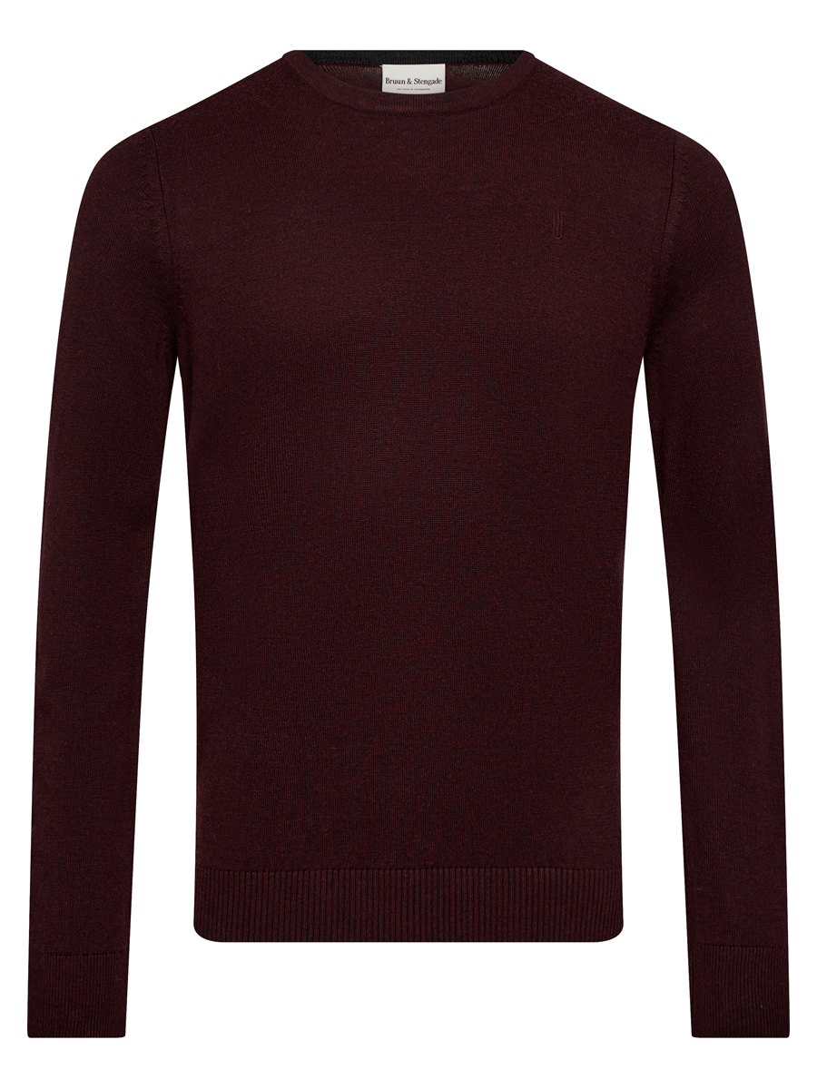 Bruun & Stengade Strik & Sweat 2502-04001-bordeaux_S - Bygholm Menswear